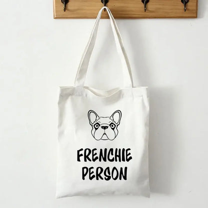 French Bulldog Print Canvas Tote Bag